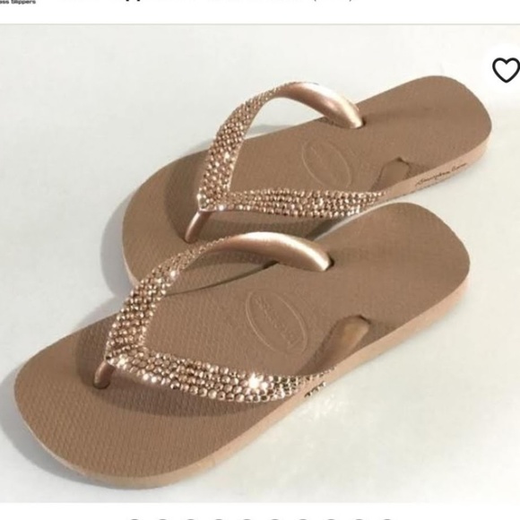 Havaianas Shoes Swarovski Gold Crystal Havaiana Flip Flops Poshmark